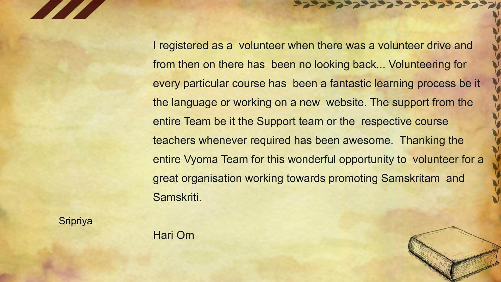 Volunteer Testimonial 1